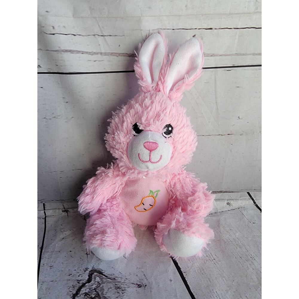 Greenbrier Pink Bunny Rabbit Plush Soft Toy Stuffed Animal Carrot 7inch Toy